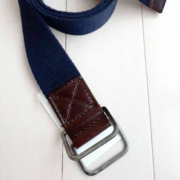 VINCE. Canvas CABLE BLUE Webbing BELT